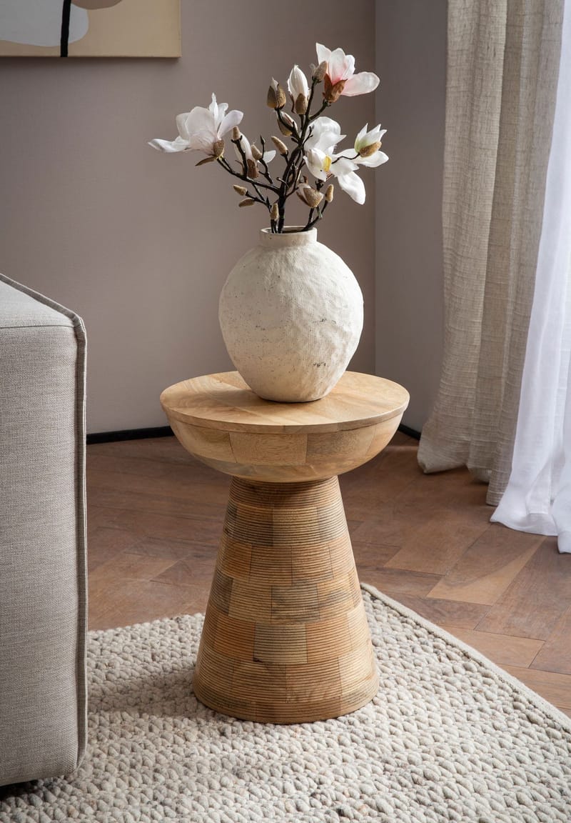 Fenilo Sidobord 37 cm - naturligt blekt ljust mangoträ - Möbler - Vardagsrum - Soffbord & vardagsrumsbord - Sidobord & lampbord - Piedestal & pelarbord