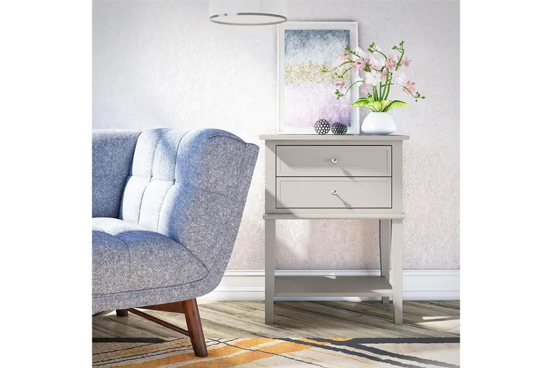 Franklin Sidobord 56x39 cm Beige - Queer Eye - Möbler - Vardagsrum - Soffbord & vardagsrumsbord - Sidobord & lampbord