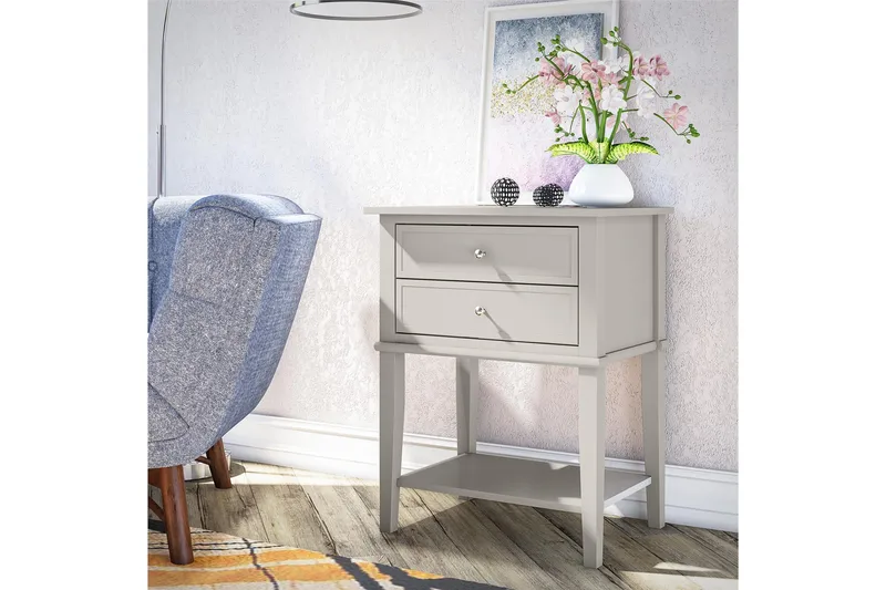 Franklin Sidobord 56x39 cm Beige - Queer Eye - Möbler - Vardagsrum - Soffbord & vardagsrumsbord - Sidobord & lampbord