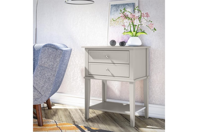 Franklin  Sidobord 56x39 cm Beige - Möbler - Vardagsrum - Soffbord & vardagsrumsbord - Sidobord & lampbord