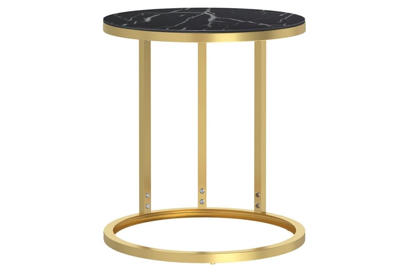 Sidobord guld och svart marmor 45 cm härdat glas - Guld - Möbler - Vardagsrum - Soffbord & vardagsrumsbord - Sidobord & lampbord