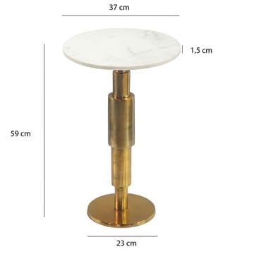 Heluna Sidobord 37 cm - vit marmor och guld - Möbler - Vardagsrum - Soffbord & vardagsrumsbord - Sidobord & lampbord - Piedestal & pelarbord
