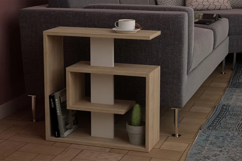 Homitis Sidobord Labyrint - Trä/Vit - Möbler - Vardagsrum - Soffbord & vardagsrumsbord - Sidobord & lampbord