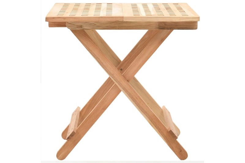 Hopfällbart sidobord i massiv valnötsträ 50x50x49 cm - Beige - Möbler - Vardagsrum - Soffbord & vardagsrumsbord - Sidobord & lampbord