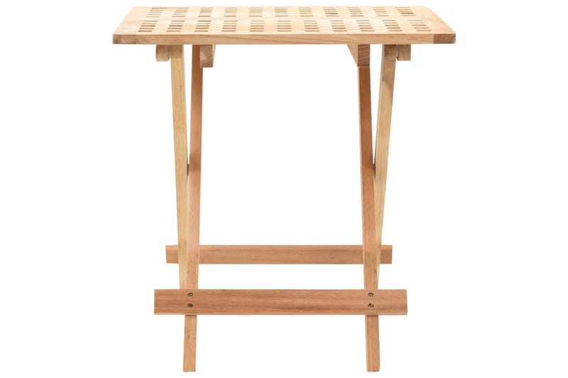 Hopfällbart sidobord i massiv valnötsträ 50x50x49 cm - Beige - Möbler - Vardagsrum - Soffbord & vardagsrumsbord - Sidobord & lampbord