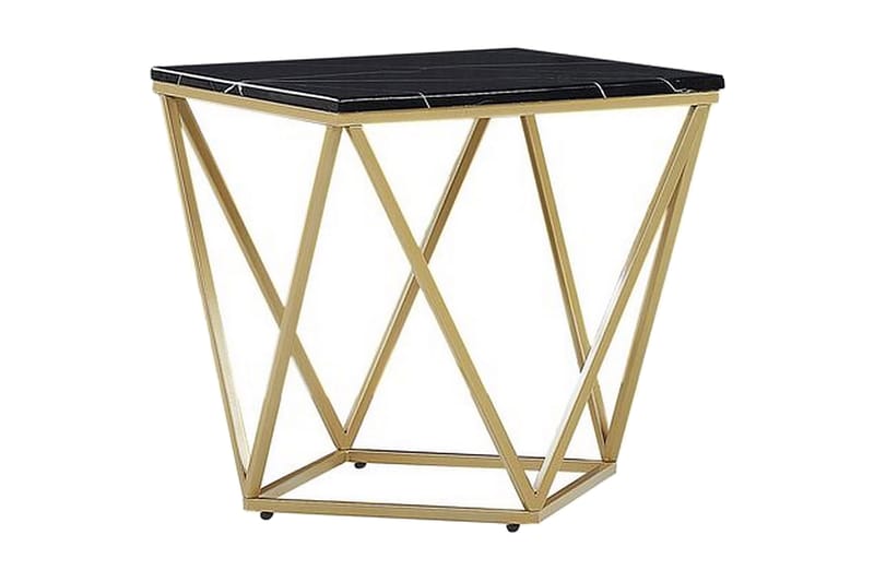 INCEVILLE Sidobord 50 cm Svart/Guld - Möbler - Vardagsrum - Soffbord & vardagsrumsbord - Sidobord & lampbord