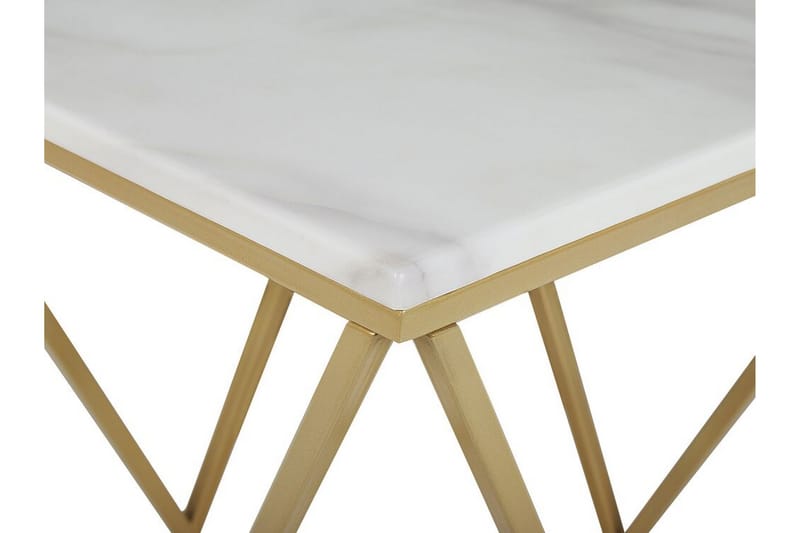 INCEVILLE Sidobord 50 cm Vit/Guld - Möbler - Vardagsrum - Soffbord & vardagsrumsbord - Sidobord & lampbord