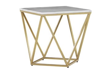 INCEVILLE Sidobord 50 cm Vit/Guld