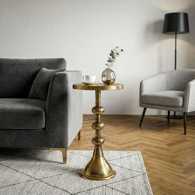 Junora Sidobord 30 cm Industriell stil - antikguld - Möbler - Vardagsrum - Soffbord & vardagsrumsbord - Sidobord & lampbord - Piedestal & pelarbord