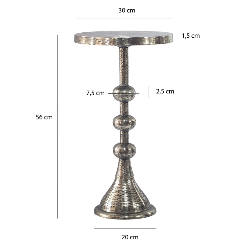 Junora Sidobord 30 cm Industriell stil - silverfärgad - Möbler - Vardagsrum - Soffbord & vardagsrumsbord - Sidobord & lampbord - Piedestal & pelarbord