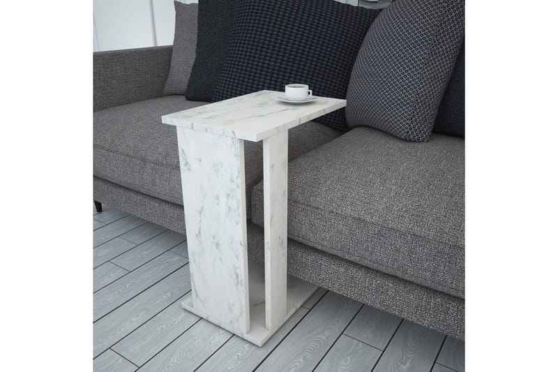 JUVANSBO Sidobord Vit - Vit/Marmor - Möbler - Vardagsrum - Soffbord & vardagsrumsbord - Sidobord & lampbord