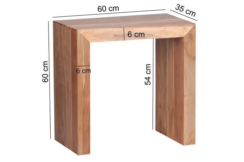 LEBLANCE Sidobord 60 cm Brun - Möbler - Vardagsrum - Soffbord & vardagsrumsbord - Sidobord & lampbord