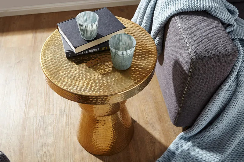 Leshun Sidobord 43 cm - Guld - Möbler - Vardagsrum - Soffbord & vardagsrumsbord - Sidobord & lampbord