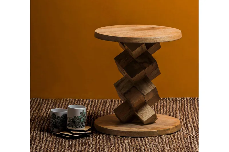 Lithia Sidobord 40 cm Runt - Brun - Möbler - Vardagsrum - Soffbord & vardagsrumsbord - Sidobord & lampbord