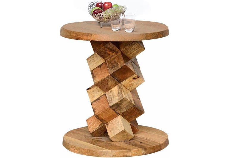 Lithia Sidobord 40 cm Runt - Brun - Möbler - Vardagsrum - Soffbord & vardagsrumsbord - Sidobord & lampbord