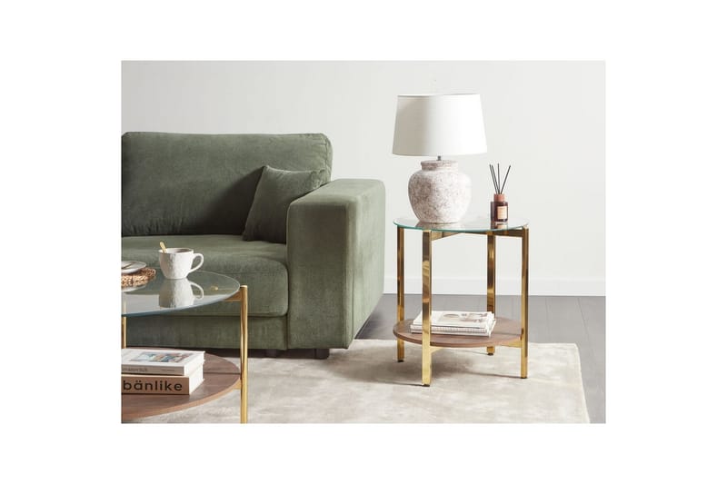 Sidobord Lovell Guld, mörkt trä - Guld, mörkt trä - Möbler - Vardagsrum - Soffbord & vardagsrumsbord - Brickbord