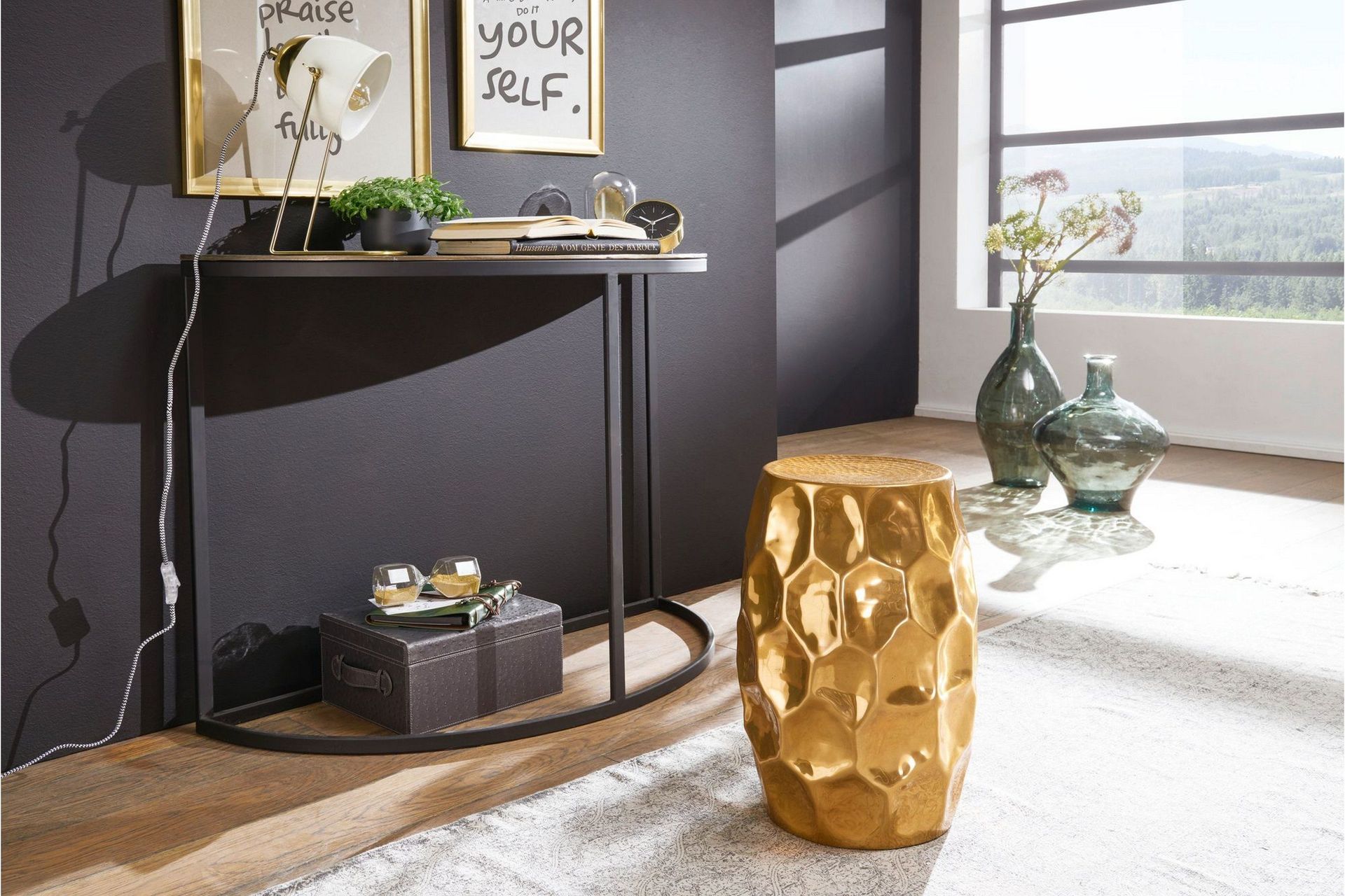 lueken sidobord 30 cm - guld