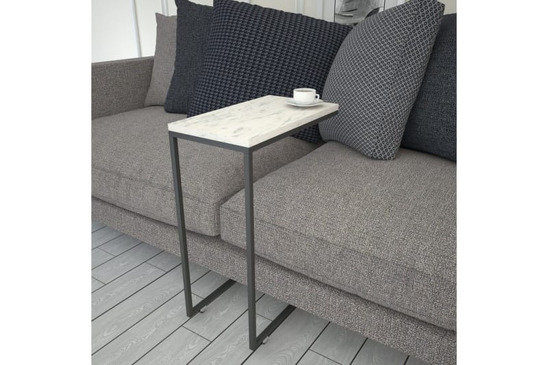 Maddeson Sidobord 46 cm - Svart/Vit - Möbler - Vardagsrum - Soffbord & vardagsrumsbord - Sidobord & lampbord