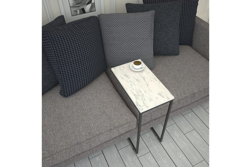 Maddeson Sidobord 46 cm - Svart/Vit - Möbler - Vardagsrum - Soffbord & vardagsrumsbord - Sidobord & lampbord