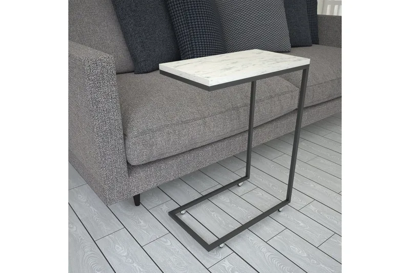 Maddeson Sidobord 46 cm - Svart/Vit - Möbler - Vardagsrum - Soffbord & vardagsrumsbord - Sidobord & lampbord
