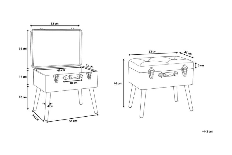 MALLARD Sidobord 52 cm - Brickbord - Bord - Sidobord & lampbord