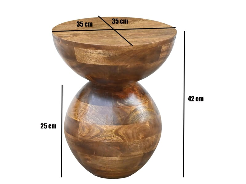 Malren Runt sidobord 35 cm i massivt mangoträ - natur - Möbler - Vardagsrum - Soffbord & vardagsrumsbord - Sidobord & lampbord - Piedestal & pelarbord