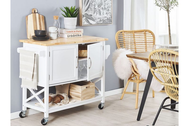 Melesse Serveringsvagn 102 cm - Vit - Möbler - Vardagsrum - Soffbord & vardagsrumsbord - Sidobord & lampbord