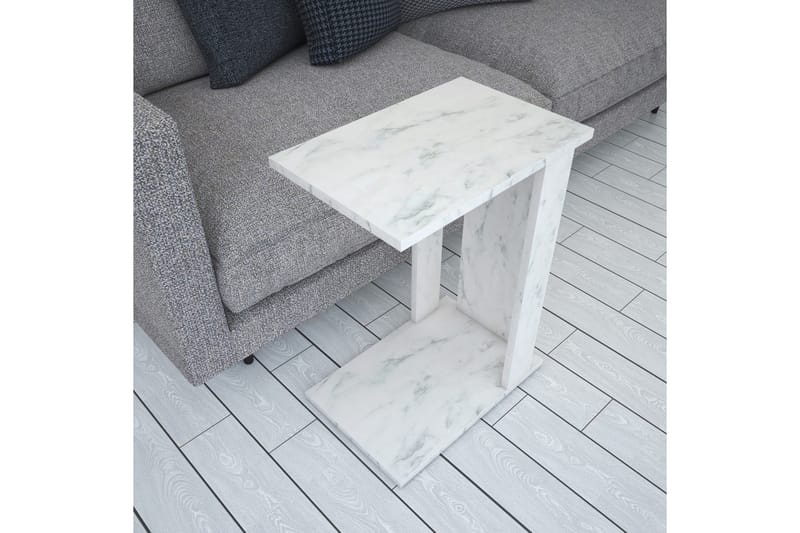 Mellberg Sidobord - Vit/Marmor - Möbler - Vardagsrum - Soffbord & vardagsrumsbord - Sidobord & lampbord