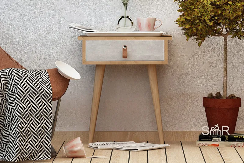 Mod Design Sidobord, Trä/Vit