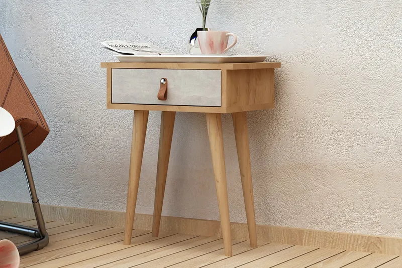 Mod Design Sidobord - Trä/Vit - Möbler - Vardagsrum - Soffbord & vardagsrumsbord - Sidobord & lampbord