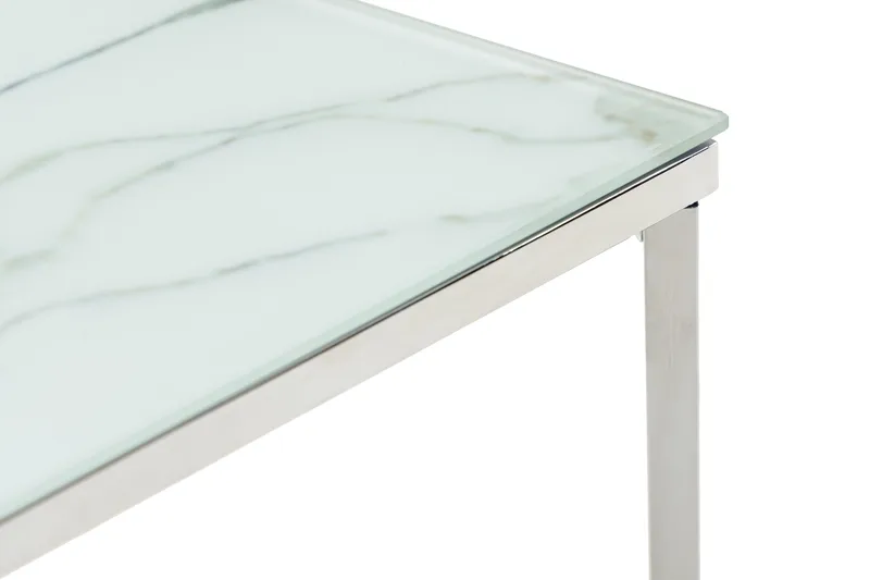 Nelly Sidobord 45 cm - Vit/Krom - Möbler - Vardagsrum - Soffbord & vardagsrumsbord - Sidobord & lampbord