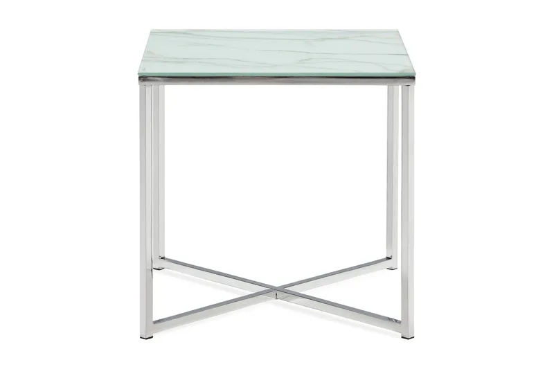 Nelly Sidobord 45 cm - Vit/Krom - Möbler - Vardagsrum - Soffbord & vardagsrumsbord - Sidobord & lampbord