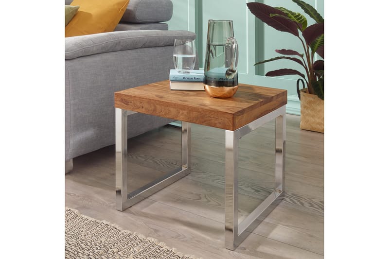 RIOBE Sidobord 45 cm Brun - Möbler - Vardagsrum - Soffbord & vardagsrumsbord - Sidobord & lampbord