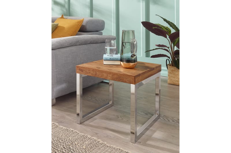 RIOBE Sidobord 45 cm Brun - Möbler - Vardagsrum - Soffbord & vardagsrumsbord - Sidobord & lampbord