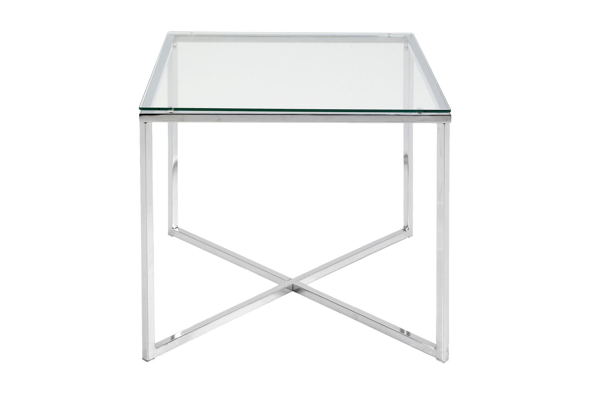 roman sidobord 50 cm - glas/krom