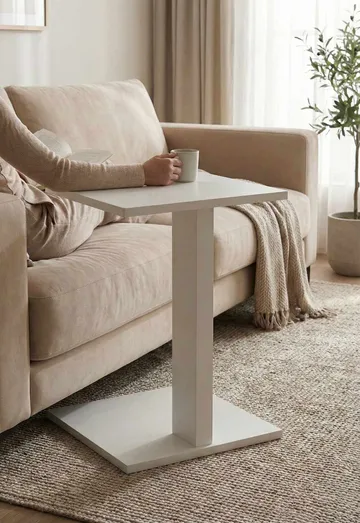 Rumira Sidobord 35 cm - Vit - Möbler - Vardagsrum - Soffbord & vardagsrumsbord - Sidobord & lampbord - Piedestal & pelarbord