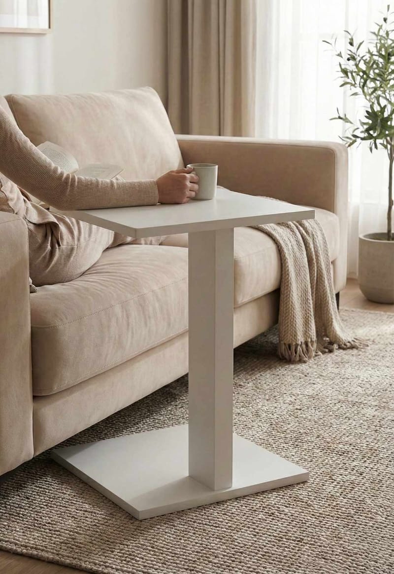 Rumira Sidobord 35 cm - Vit - Möbler - Vardagsrum - Soffbord & vardagsrumsbord - Sidobord & lampbord - Piedestal & pelarbord