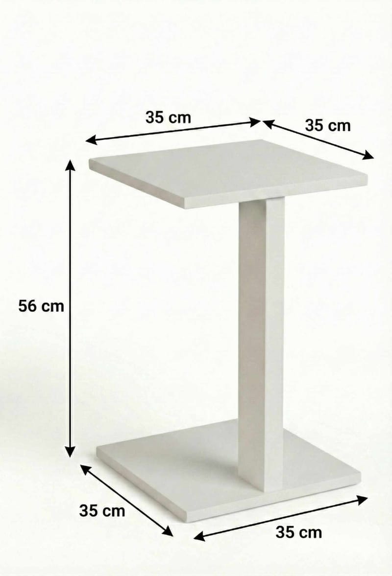 Rumira Sidobord 35 cm - Vit - Möbler - Vardagsrum - Soffbord & vardagsrumsbord - Sidobord & lampbord - Piedestal & pelarbord