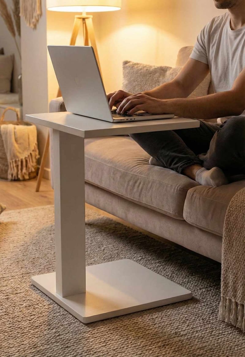 Rumira Sidobord 35 cm - Vit - Möbler - Vardagsrum - Soffbord & vardagsrumsbord - Sidobord & lampbord - Piedestal & pelarbord