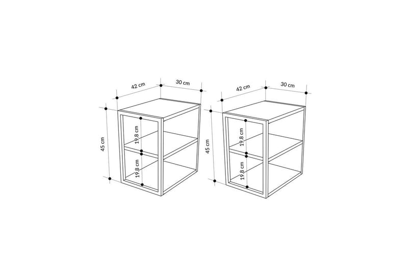 Sidobord Set Kelinmoor Sudamalek - Sudamalek - Möbler - Vardagsrum - Soffbord & vardagsrumsbord - Brickbord