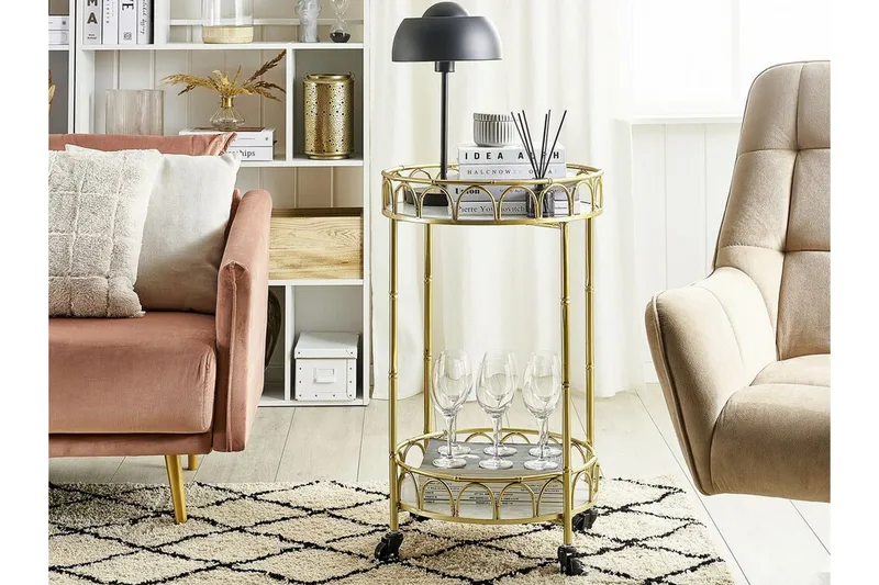 Shafter Serveringsvagn 48 cm - Guld - Möbler - Vardagsrum - Soffbord & vardagsrumsbord - Sidobord & lampbord