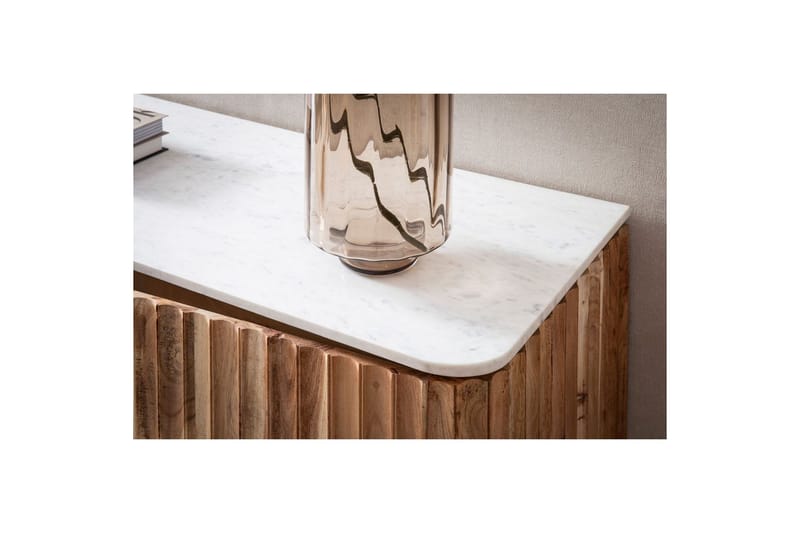 Sideboard Wohnling Massivt trä riktig marmoryta 150 cm 2 dörrar 3 lådor modern - Möbler - Vardagsrum - Soffbord & vardagsrumsbord - Sidobord & lampbord - Piedestal & pelarbord
