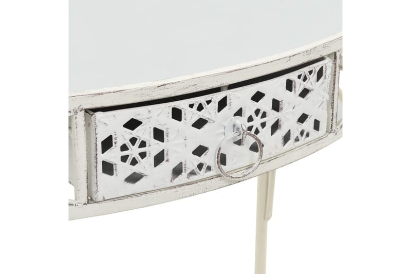 Sidobord fransk stil metall 82x39x76 cm vit - Vit - Brickbord - Bord - Sidobord & lampbord