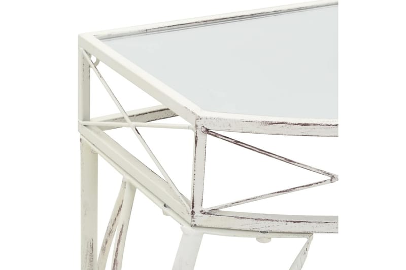 Sidobord fransk stil metall 82x39x76 cm vit - Vit - Brickbord - Bord - Sidobord & lampbord