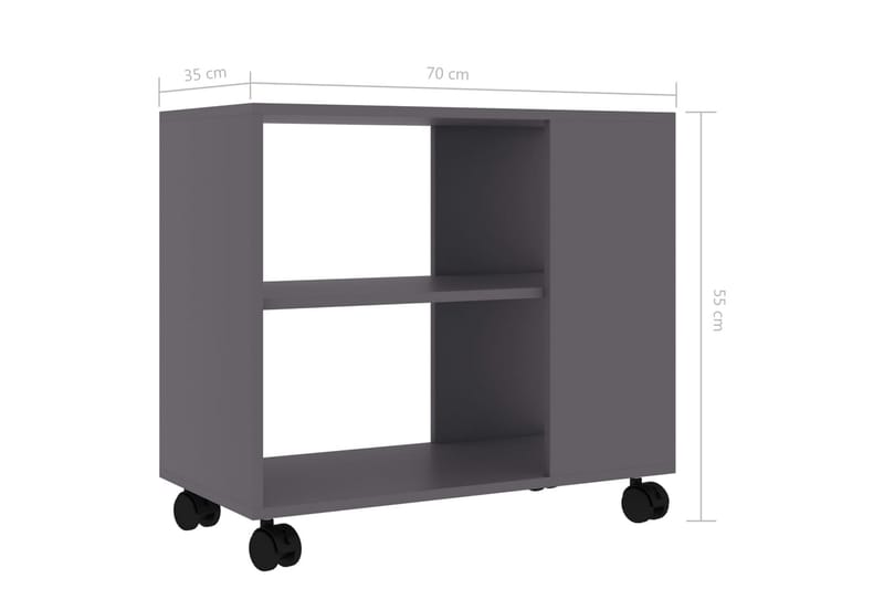 Sidobord grå 70x35x55 cm spånskiva - Grå - Möbler - Vardagsrum - Soffbord & vardagsrumsbord - Sidobord & lampbord