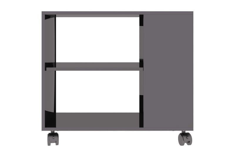 Sidobord grå högglans 70x35x55 cm spånskiva - Grå - Brickbord - Bord - Sidobord & lampbord
