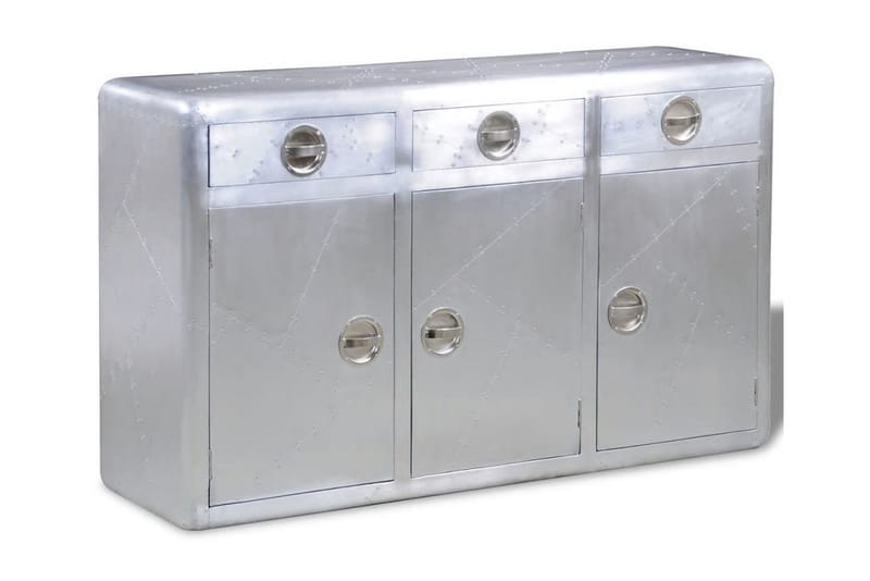 Sidobord i aluminium Aviator med 3 lådor - Silver - Möbler - Vardagsrum - Soffbord & vardagsrumsbord - Sidobord & lampbord