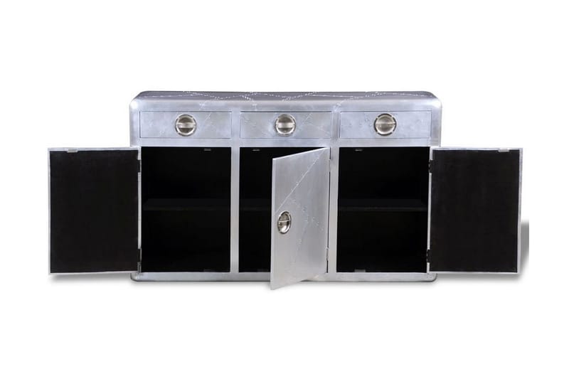 Sidobord i aluminium Aviator med 3 lådor - Silver - Möbler - Vardagsrum - Soffbord & vardagsrumsbord - Sidobord & lampbord