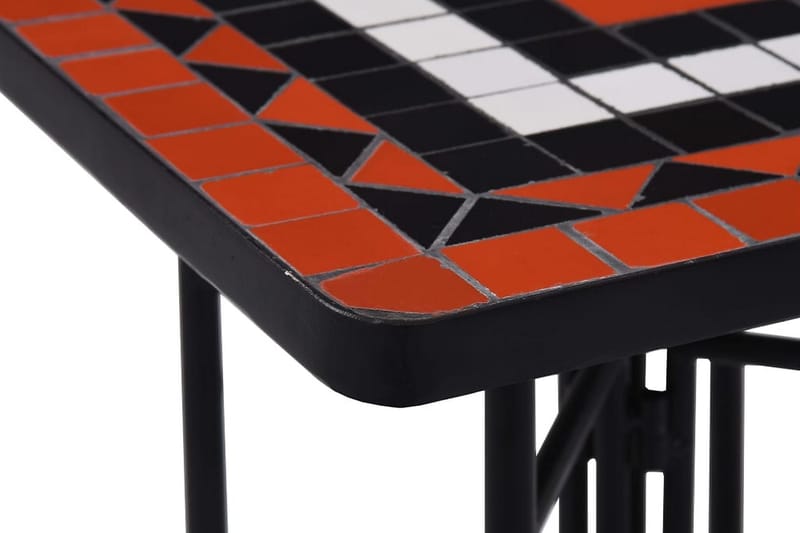 Sidobord i mosaik terrakotta och vit keramik - Brun - Utemöbler - Trädgårdsbord & Utebord - Cafebord