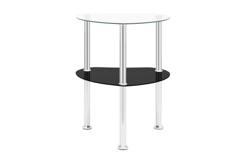 Sidobord med 2 hyllor transparent/svart 38x38x50 cm härdat g - Transparent - Möbler - Vardagsrum - Soffbord & vardagsrumsbord - Sidobord & lampbord